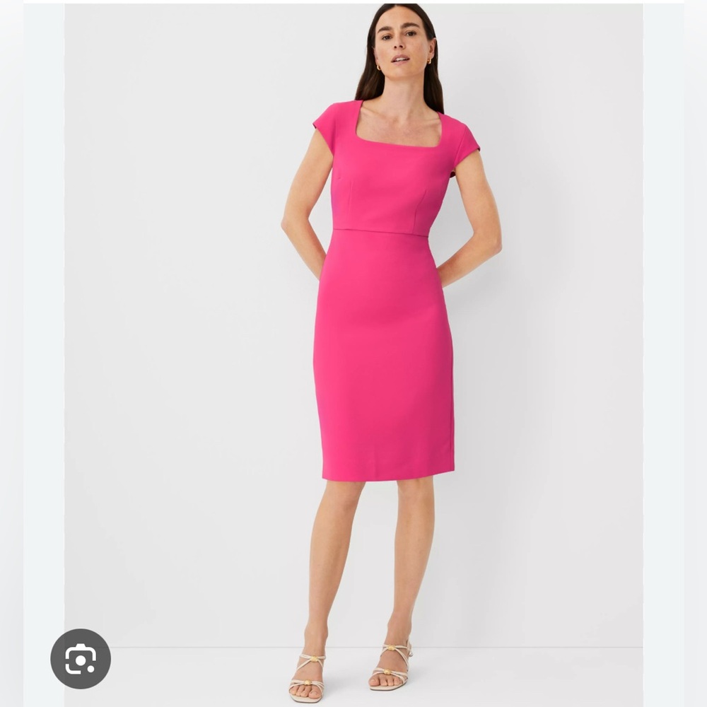 Ann Taylor Pink Sheath Midi Dress